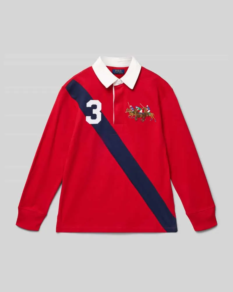 Ralph Lauren Strickpullover mit Polokragen Rot