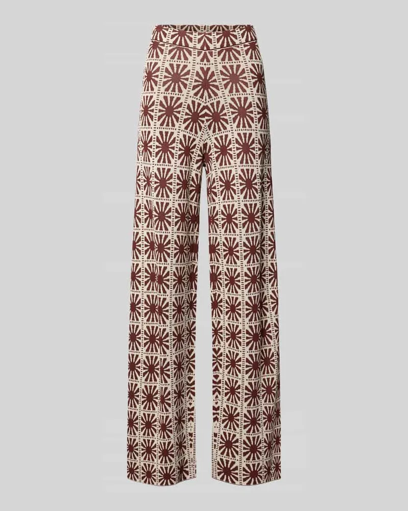 Suncoo Flared Cut Hose im Allover-Look Modell 'JASPER Schoko