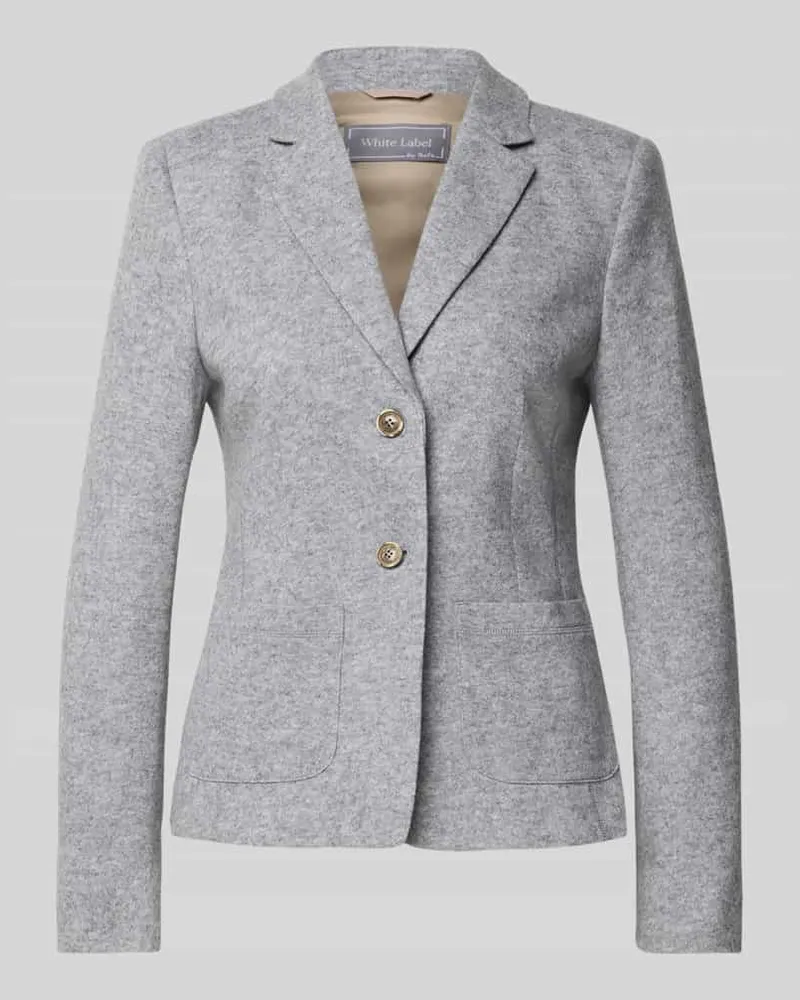 White Label Slim Fit Blazer aus Woll-Mix mit Reverskragen Hellgrau