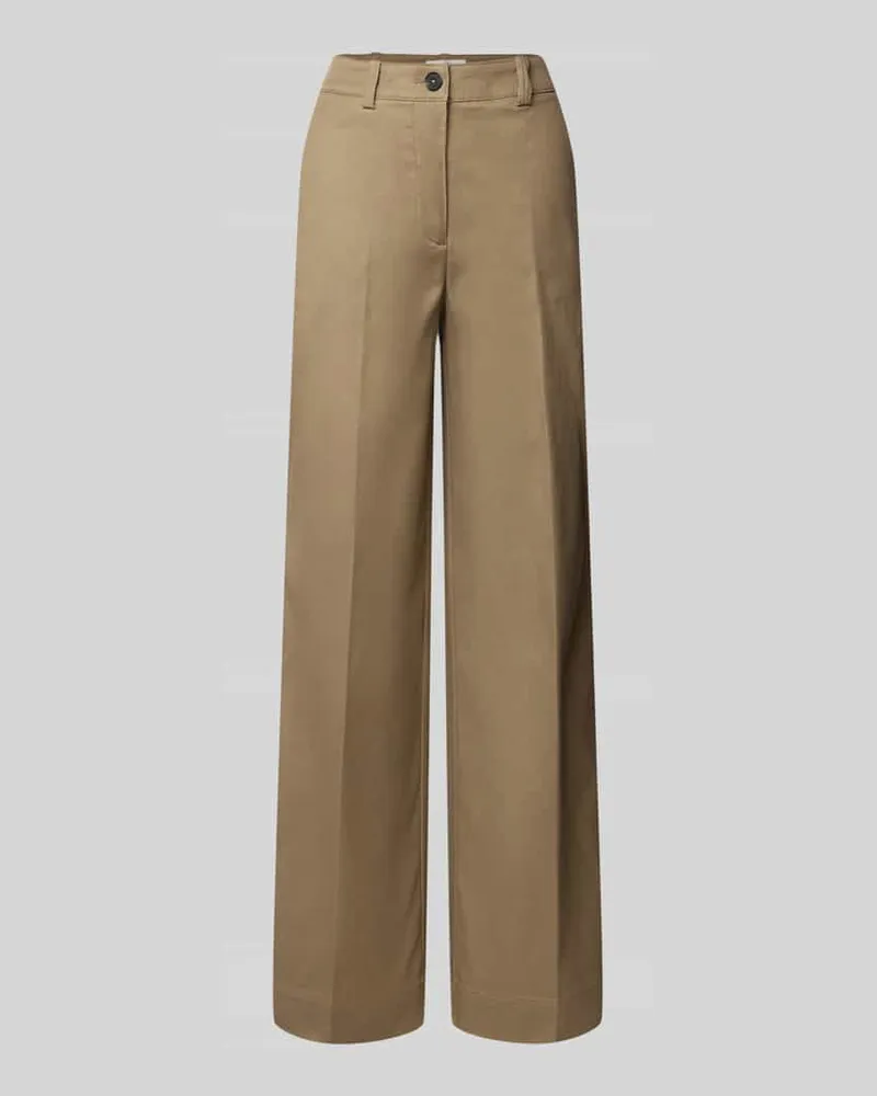 Marc O'Polo Wide Leg Hose aus Baumwoll-Lyocell-Mix Beige