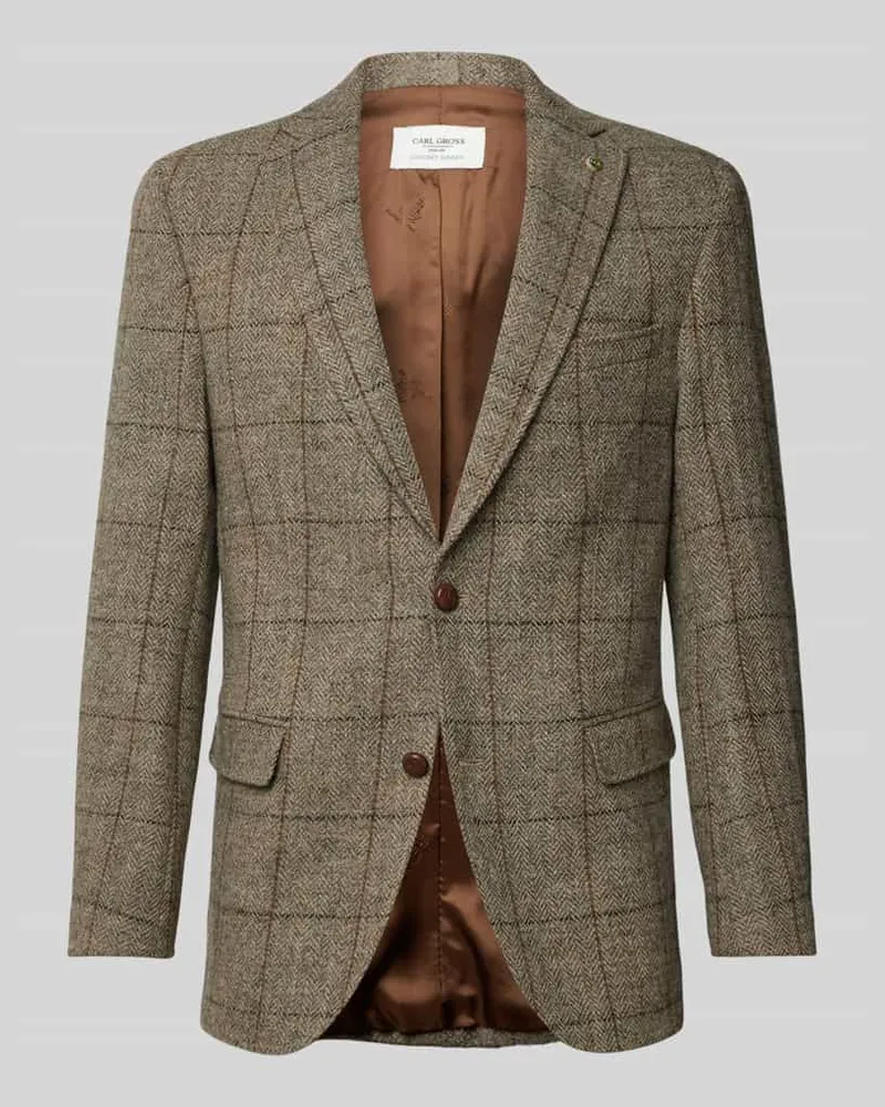 Carl Gross Wollsakko mit Reverskragen Beige