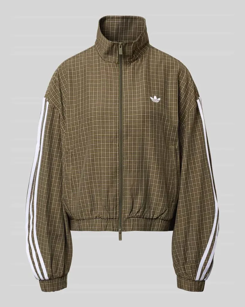 adidas Regular Fit Sweatjacke aus Viskose-Mix Oliv