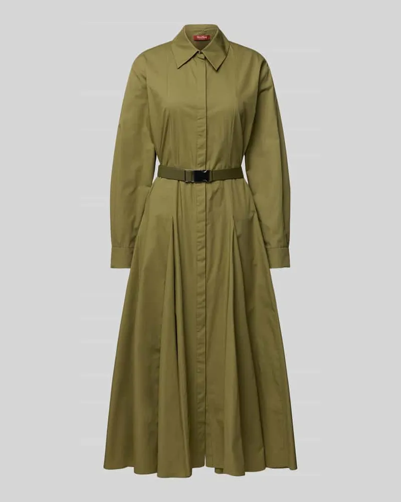 Max Mara Hemdblusenleid mit Taillengürtel Modell 'DANCING Khaki