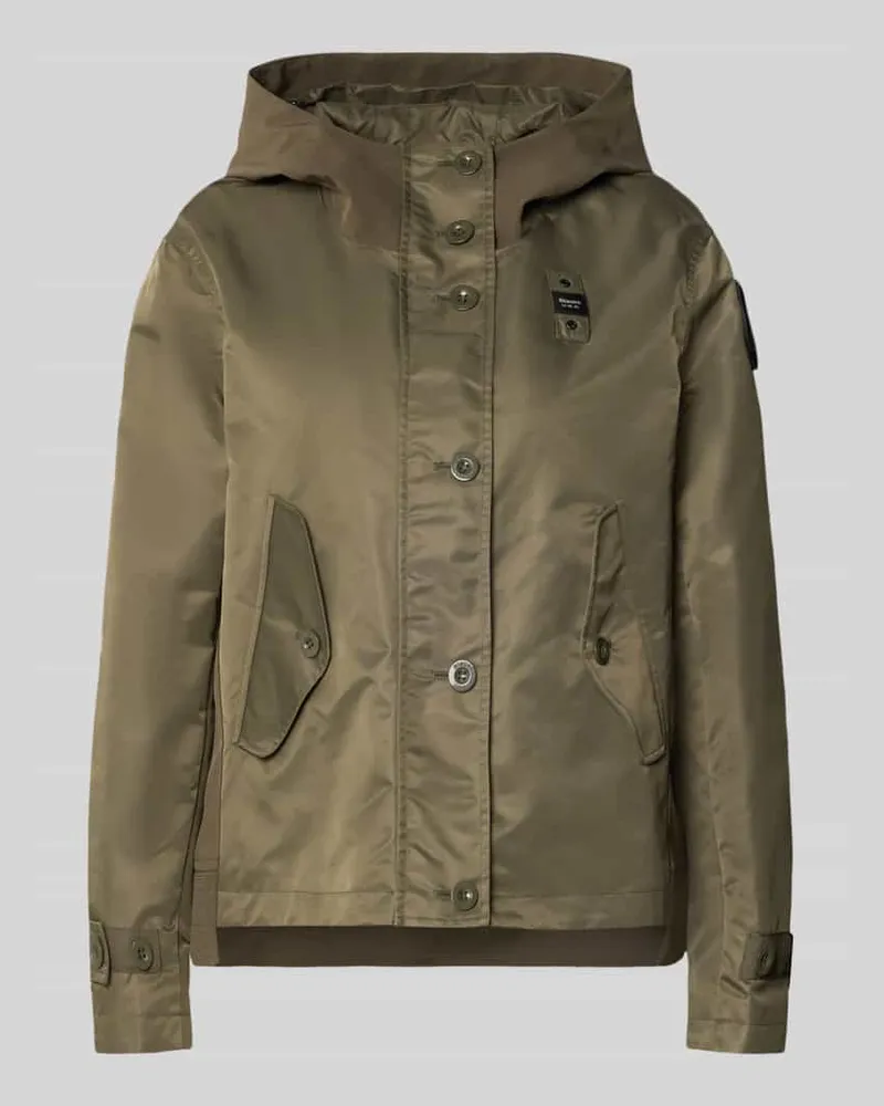 Blauer Regular Fit Jacke mit Logo-Detail Modell 'Marcela Khaki