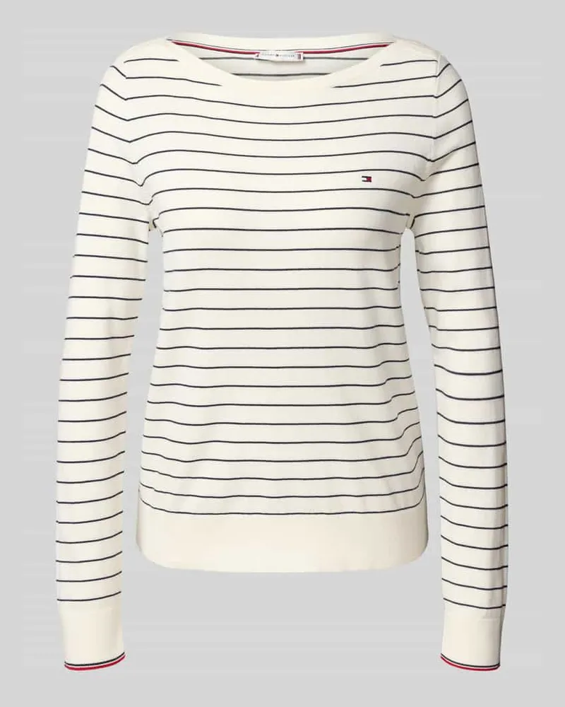 Tommy Hilfiger Regular Fit Langarmshirt aus Baumwoll-Mix Ecru
