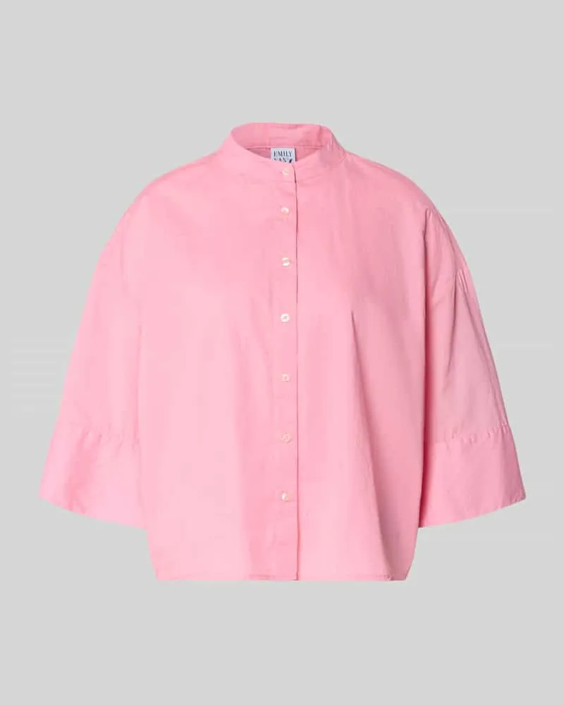 Emily van den Bergh Boxy Fit Bluse mit Stehkragen und 3/4-Arm Rose