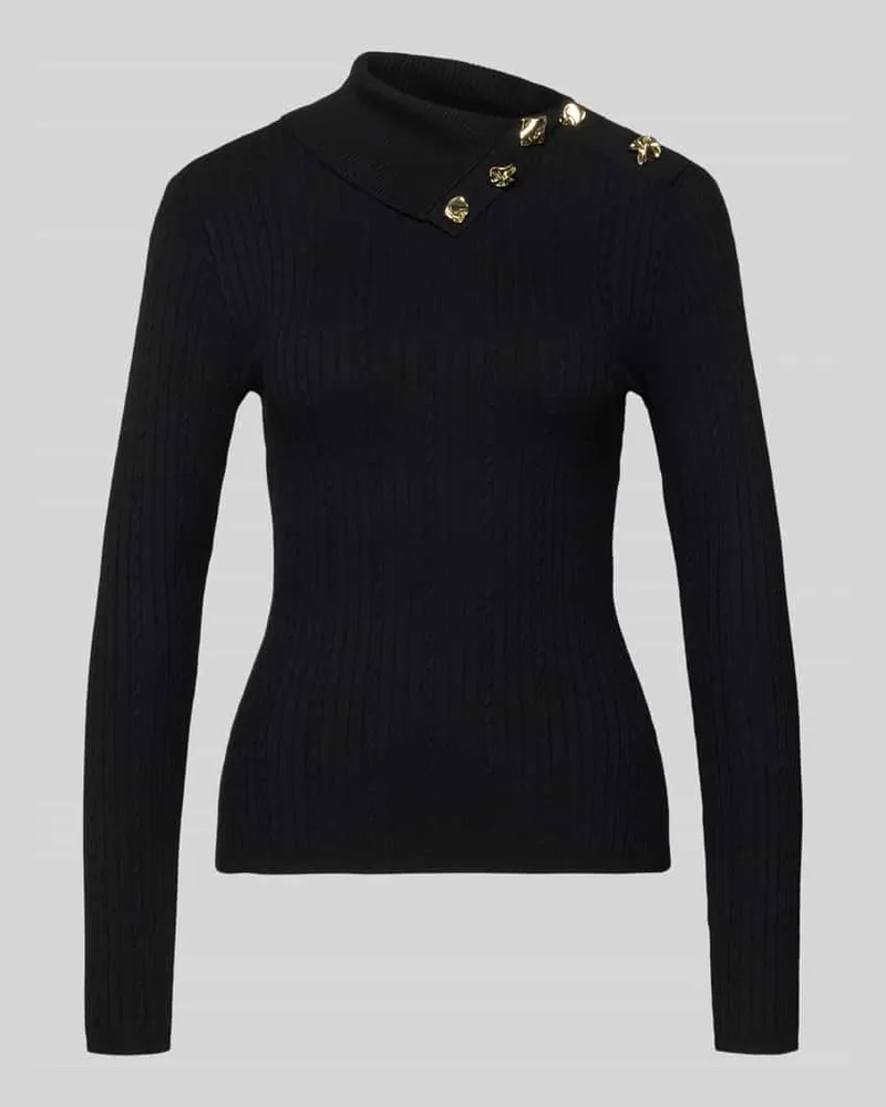 Guess Slim Fit Longsleeve aus Viskose-Mix Modell 'Sicilla Black