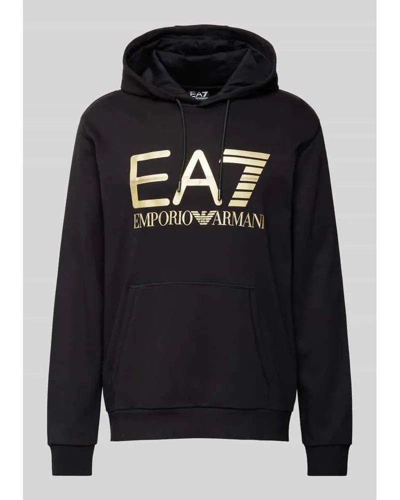 EA7 Hoodie mit Label-Print Modell 'SPRAY Black