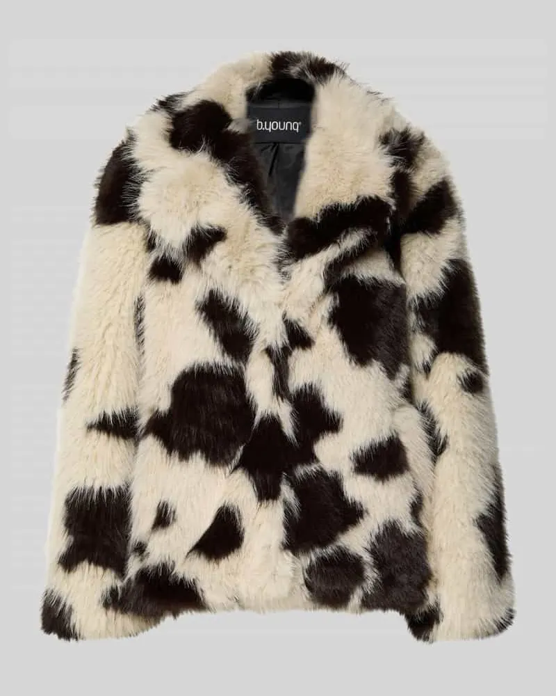 b.young Jacke aus Kunstfell Modell 'Bemio Cow Jacket Offwhite
