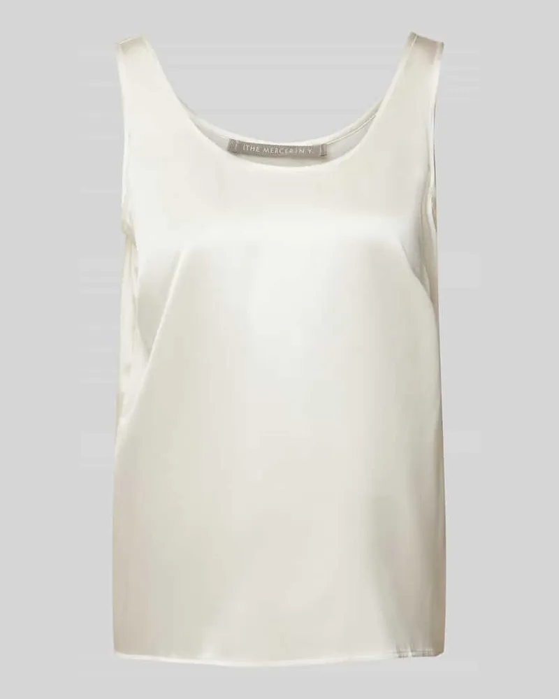 (THE MERCER) N.Y. Blusentop aus Seiden-Mix Offwhite