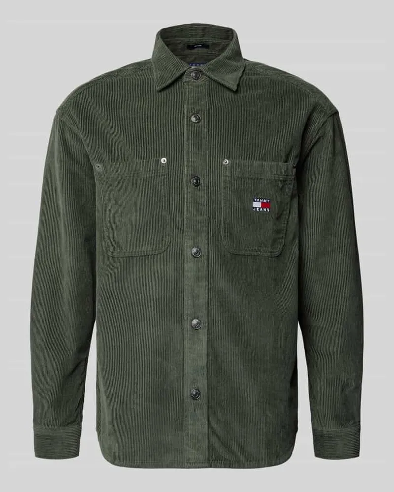 Tommy Hilfiger Relaxed Fit Cordhemd aus reiner Baumwolle Dunkelgruen