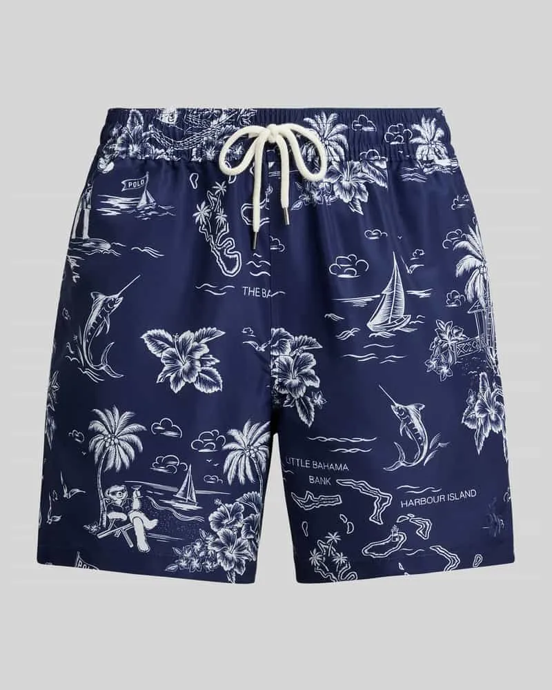 Ralph Lauren Regular Fit Badeshorts mit Tunnelzug Dunkelblau