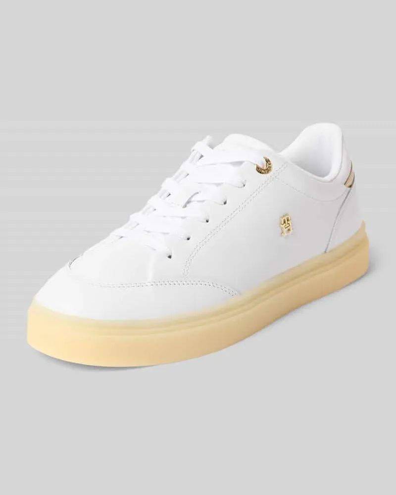 Tommy Hilfiger Sneaker aus echtem Leder mit Logo-Details Weiss