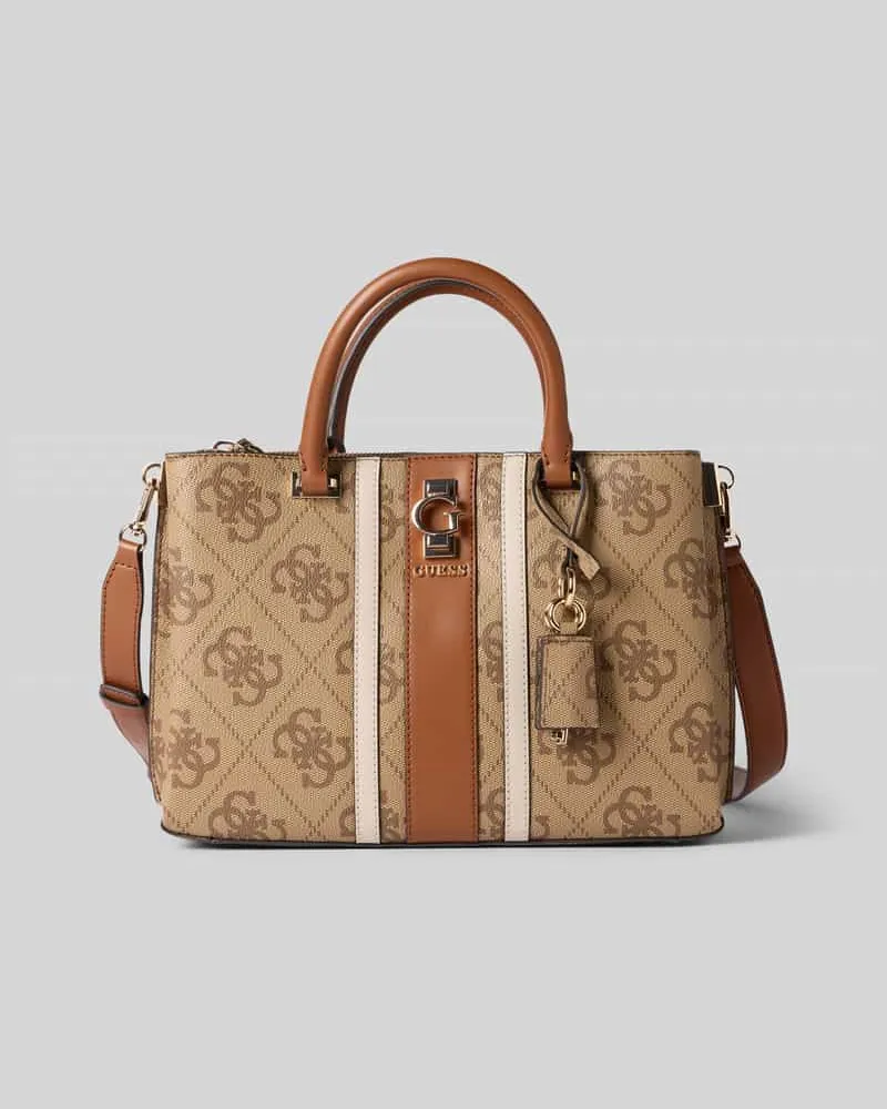 Guess Satchel Bag mit Label-Detail Modell 'ERENIA Hellbraun