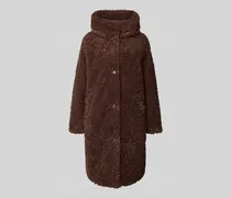 Regular Fit Mantel aus Kunstfell