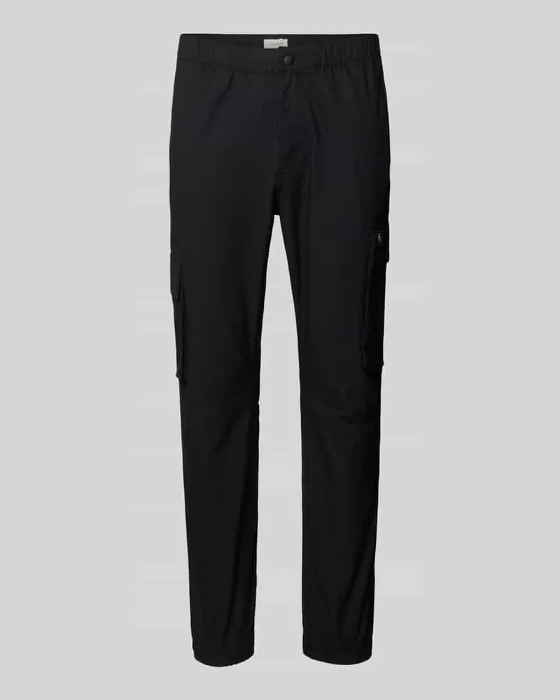 Calvin Klein Cargohose mit elastischem Bund Black