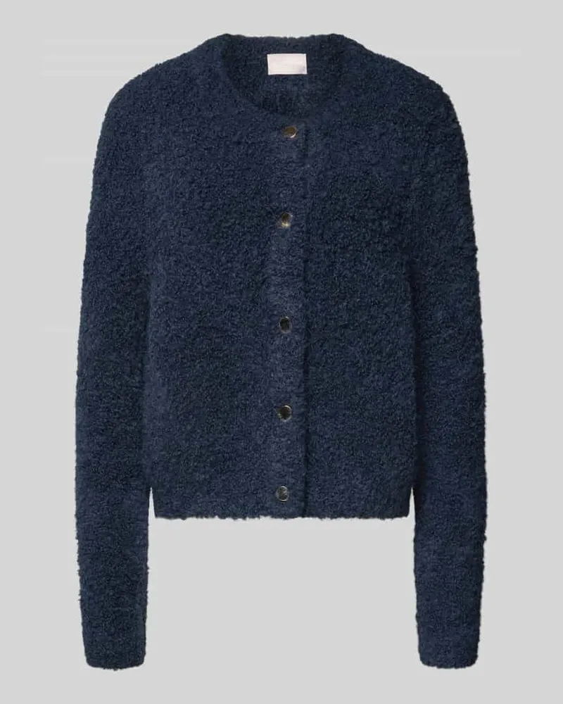 hemisphere Strickjacke aus Alpaka-Mix mit Rundhalsausschnitt Marine