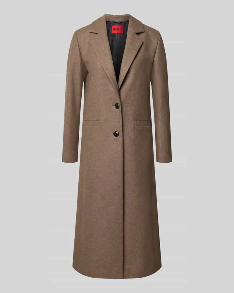 HUGO BOSS Relaxed Fit Mantel aus Woll-Mix Modell 'Mojeni Beige