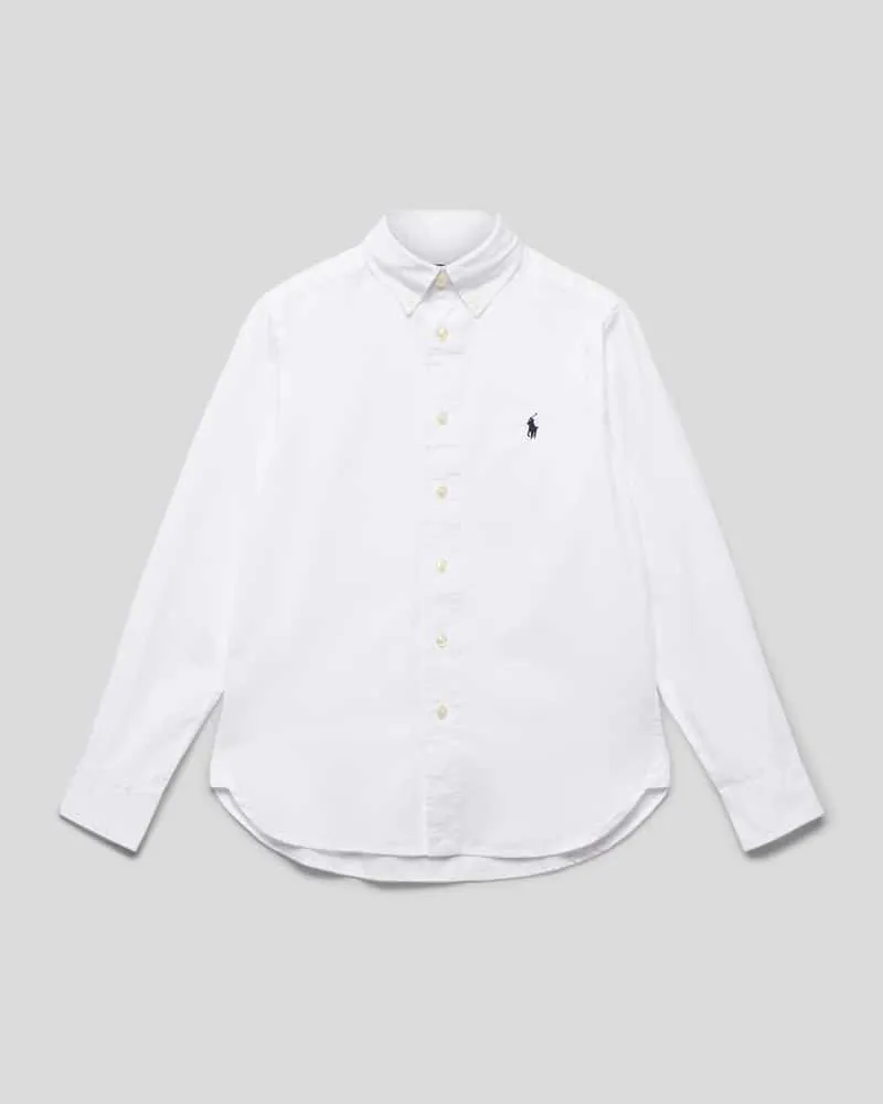 Ralph Lauren Slim Fit Freizeithemd mit Button-Down-Kragen Weiss