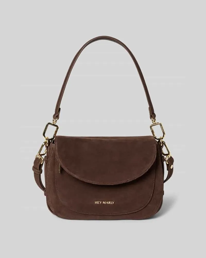Hey Marly Handtasche aus Rindsleder Modell 'Big Sister Suede Dunkelbraun