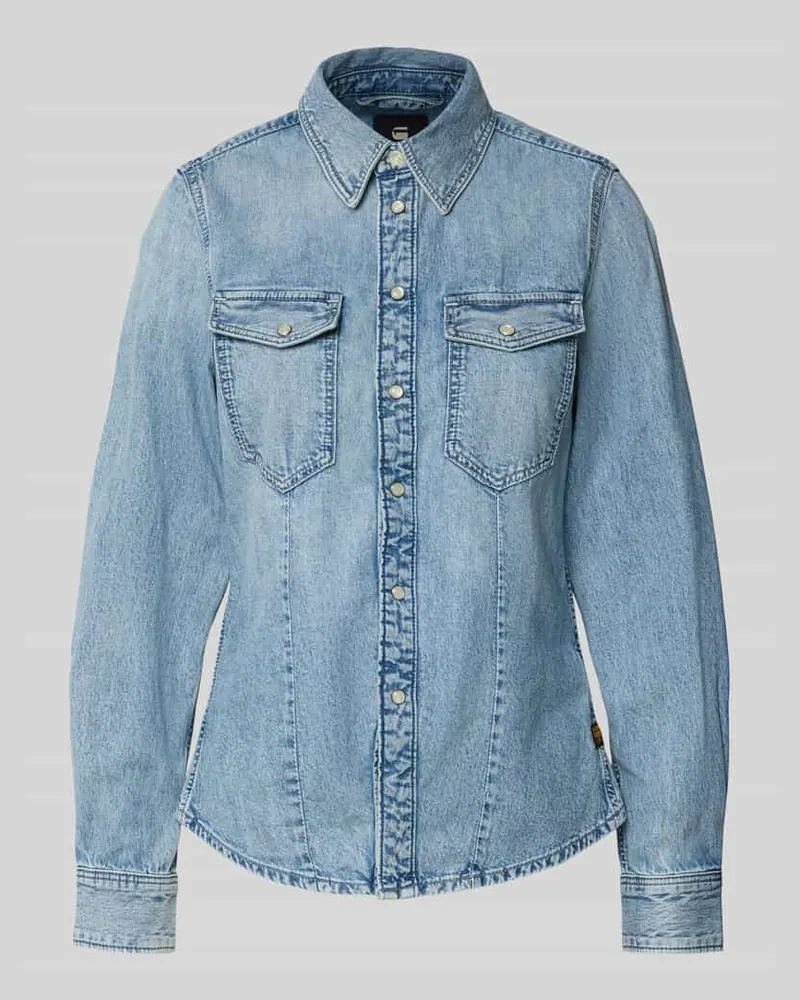 G-STAR RAW Slim Fit Jeanshemd mit Brusttaschen Jeansblau
