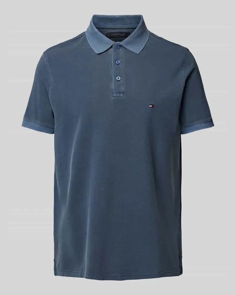 Tommy Hilfiger Regular Fit Poloshirt mit Logo-Stitching Rauchblau