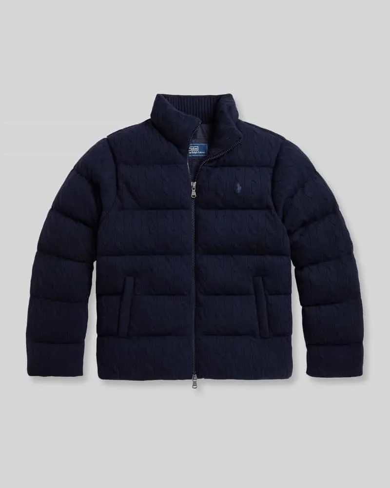 Ralph Lauren Strickjacke aus Wolle mit Zweiwege Reißverschluss Marine