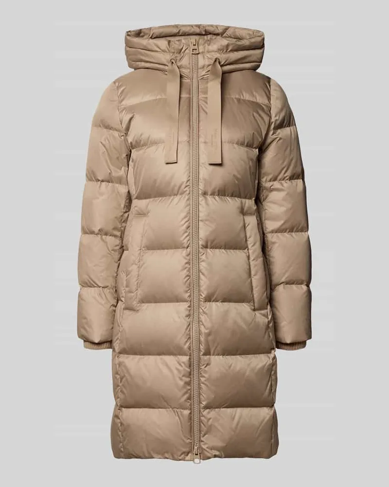 Marc O'Polo Regular Fit Daunenmantel mit Label-Print Taupe