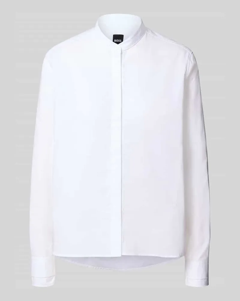 HUGO BOSS Regular Fit Bluse aus reiner Baumwolle Modell 'BERTYNA MONDAY Weiss