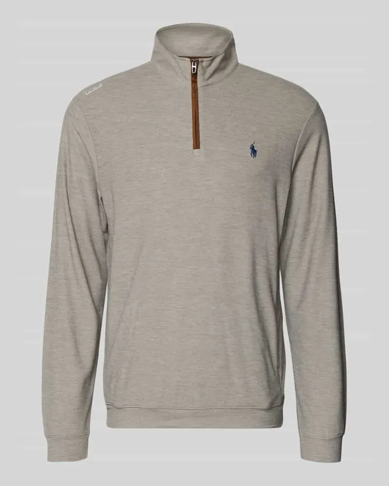 Ralph Lauren Regular Fit Troyer mit Lyocell-Anteil Modell 'MOVEMENT Hellgrau