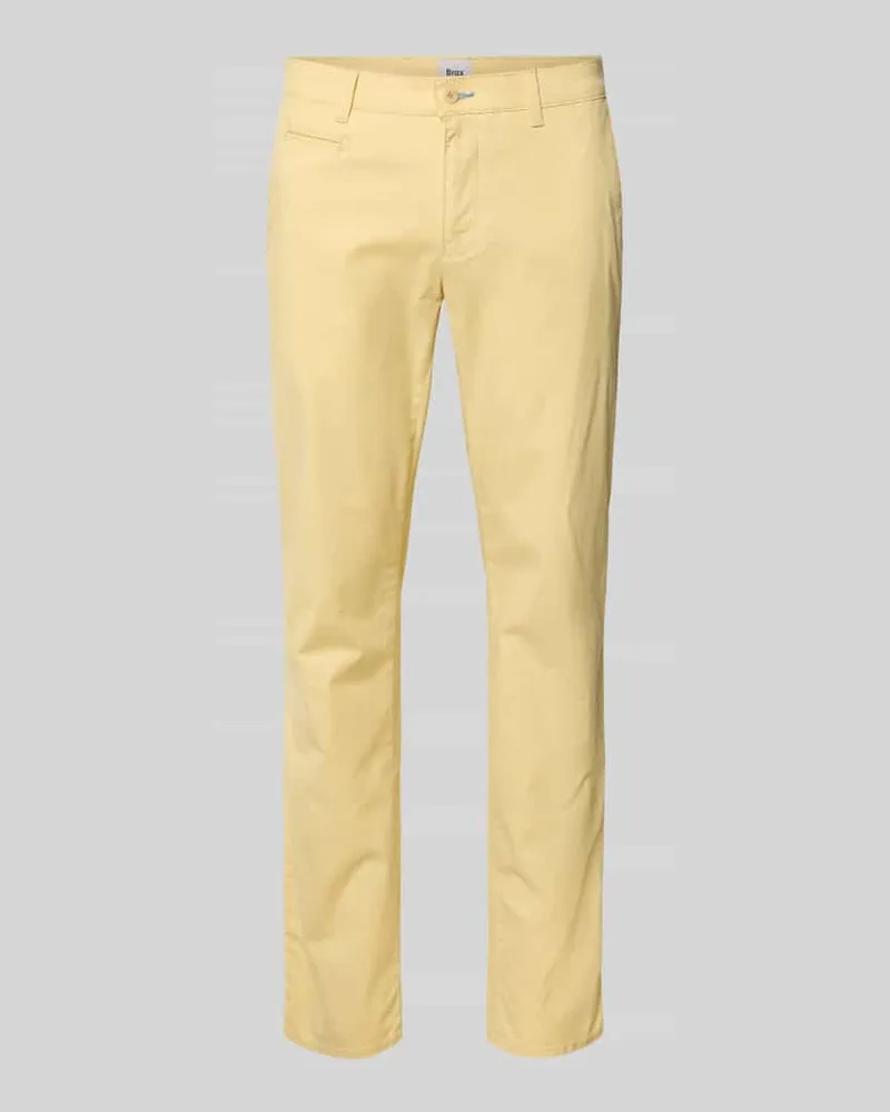 Brax Slim Fit Stoffhose mit Gesäßtaschen Modell 'Fabio Gelb