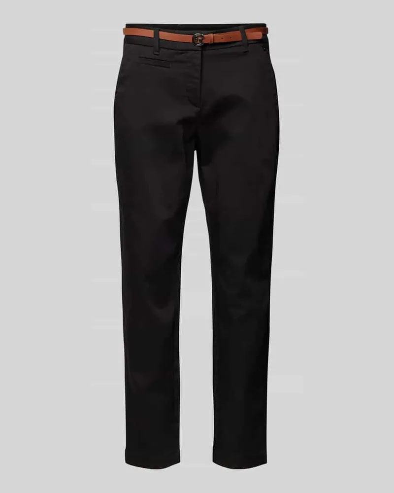 COMMA Chino mit Gürtel Black