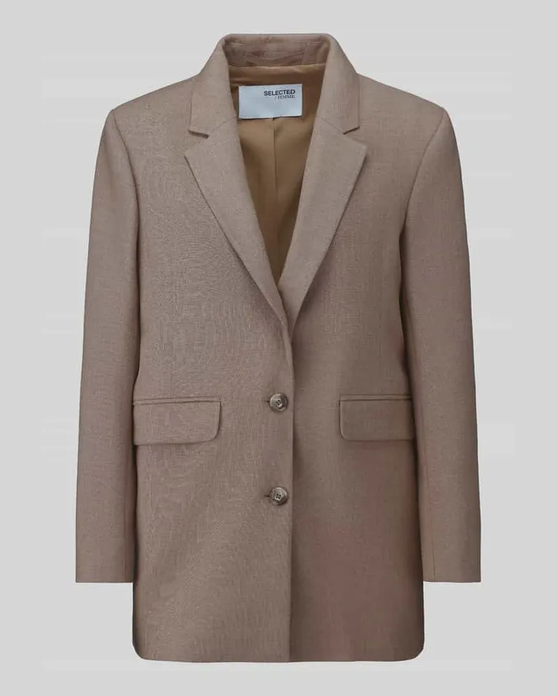 Selected Relaxed Fit Longblazer mit Viskose-Anteil Modell 'RITA Camel