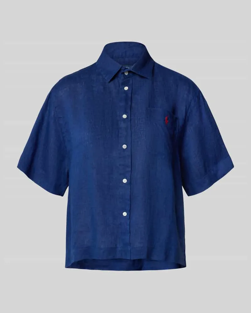 Ralph Lauren Loose Fit Hemdbluse aus reinem Leinen Marine
