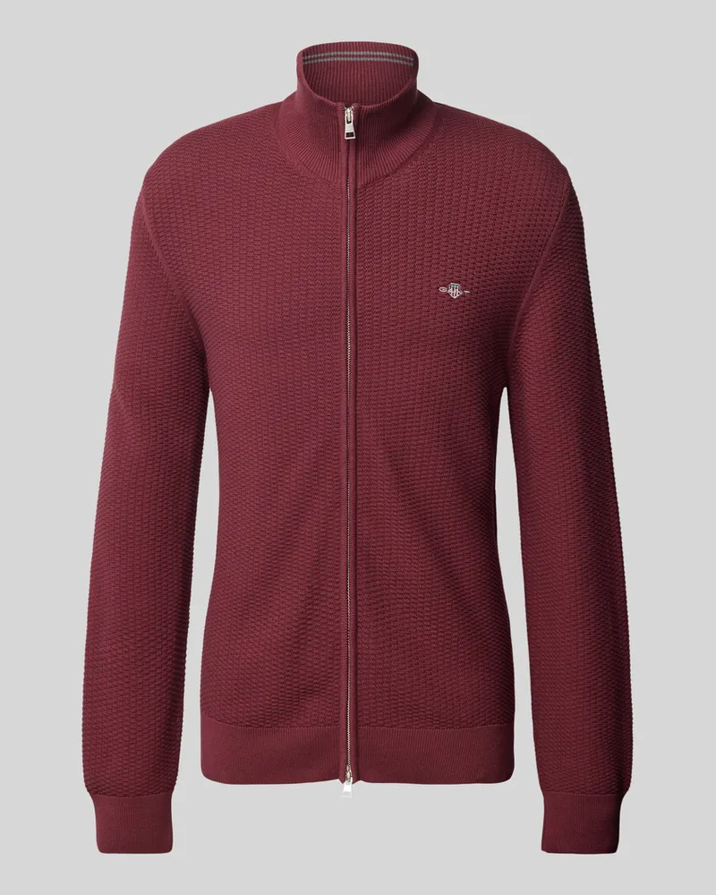 Gant Cardigan mit Strukturmuster Bordeaux