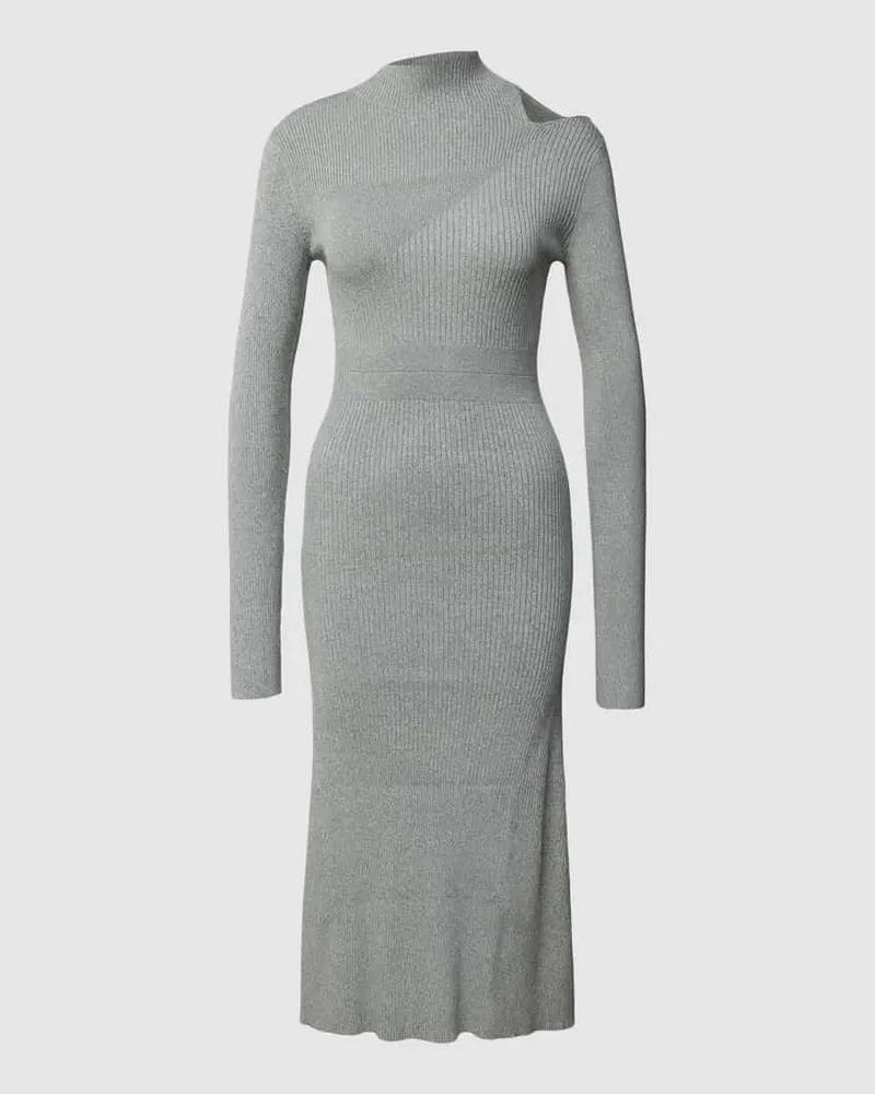 Calvin Klein Strickkleid aus Viskose-Mix in Melange-Optik Mittelgrau