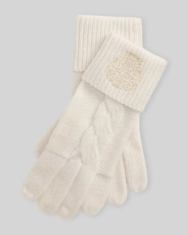 Ralph Lauren Handschuhe mit Umschlagriegel Offwhite