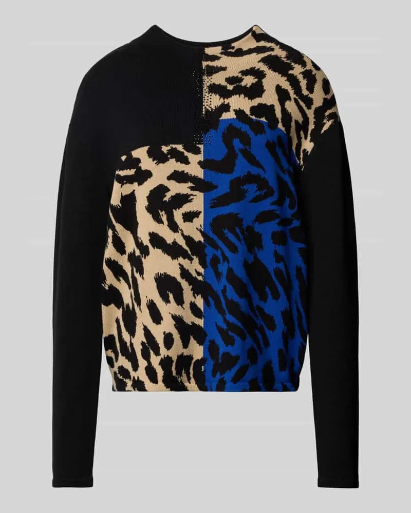 Betty Barclay Strickpullover im Allover-Look mit Stehkragen Black