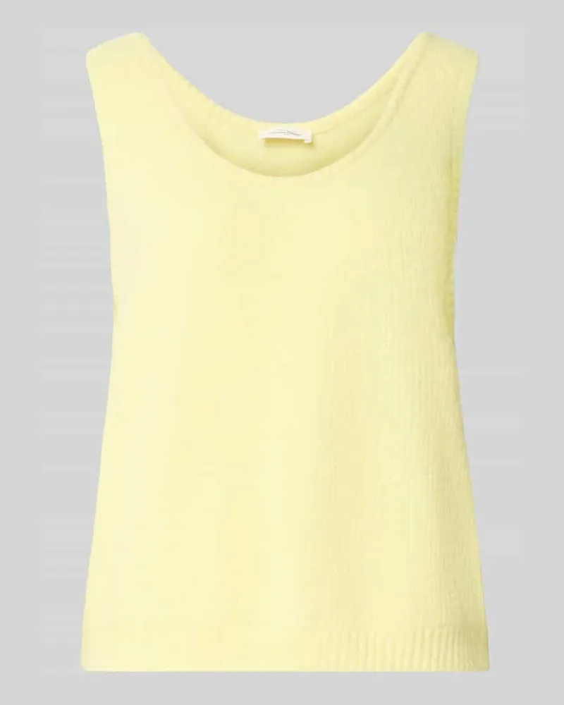 American Vintage Relaxed Fit Pullunder aus Alpaka-Leinen-Mix Modell 'VITOW Hellgelb
