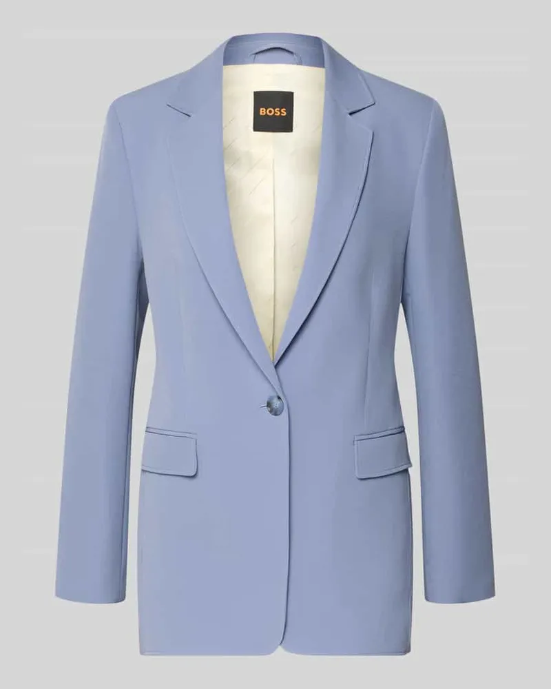 HUGO BOSS Taillierter Longblazer mit Reverskragen Modell 'JABLA3 Rauchblau