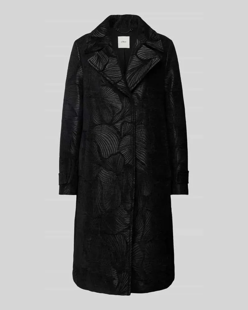 S.Oliver Regular Fit Mantel aus Jacquard Black