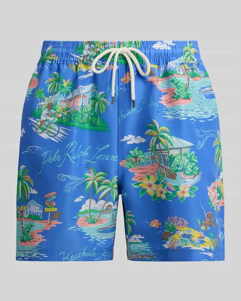 Ralph Lauren Regular Fit Badehose mit Allover-Muster Royal