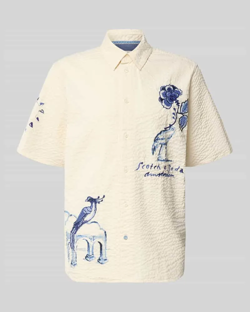 Scotch&Soda Relaxed Fit Freizeithemd aus reiner Baumwolle Sand