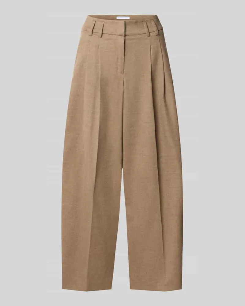 RAFFAELLO ROSSI  Regular Fit Weite Hose mit Viskose-Woll-Anteil Modell 'MAYLA 6/8 Camel