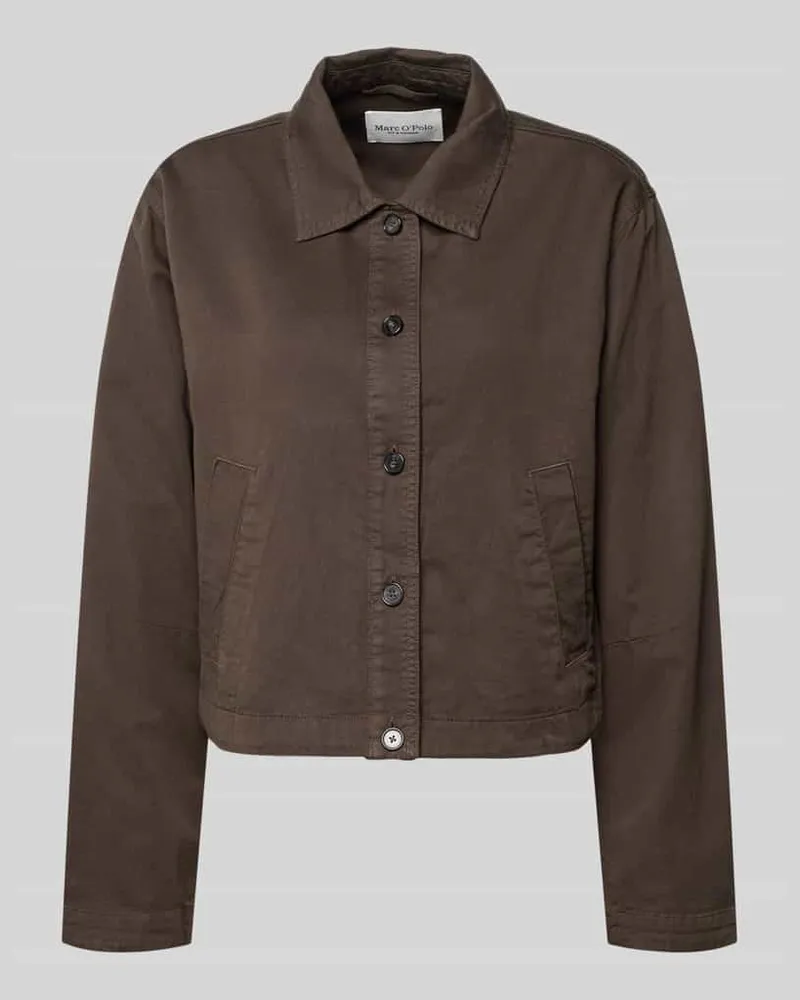 Marc O'Polo Oversized Hemdjacke aus Baumwoll-Lyocell-Leinen-Mix Mittelbraun