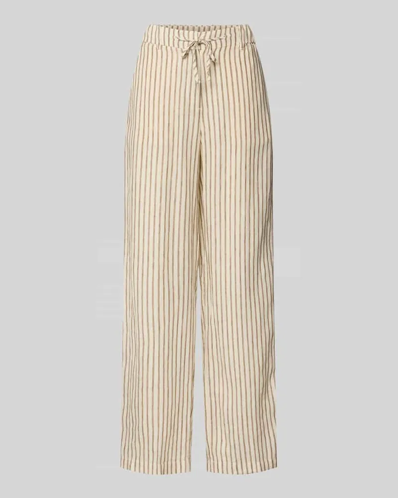 Marc O'Polo Wide Leg Leinenhose mit Tunnelzug Weiss