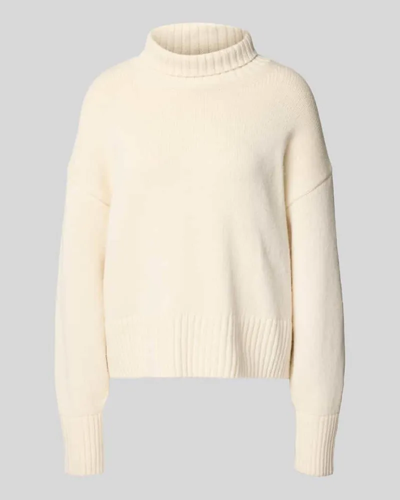 Lanius Oversized Strickpullover aus Schurwoll-Baumwoll-Mix Ecru