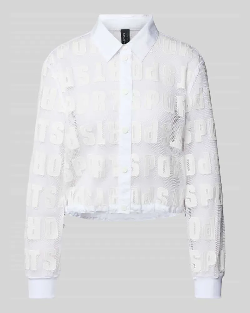 Marc Cain Semitransparenter Blouson mit Druckknopfverschluss Weiss