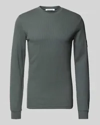 Calvin Klein Longsleeve mit gerippten Abschlüssen Mittelgrau