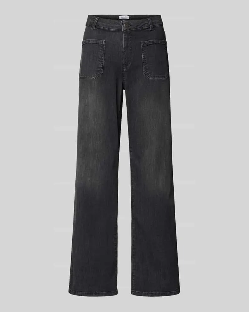 More & More Bootcut Jeans mit aufgesetzten Taschen Anthrazit